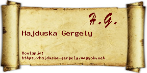 Hajduska Gergely névjegykártya